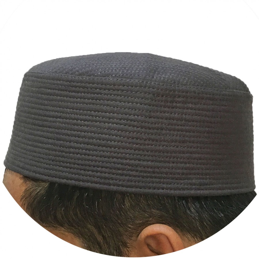 Dark Gray Premium Quality Quilted Turban Cap / Hat / Kufi IBZ-402-6